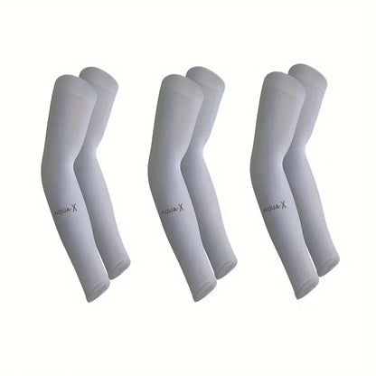 3Pcs Unisex Ice Silk Arm Sleeves for Summer Sun Protection Outdoor Cycling UV Protection Cooling Men'S Women'S Gloves